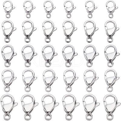 50Pcs 5 Style Stainless Steel Lobster Claw Clasps STAS-UN0029-87-1