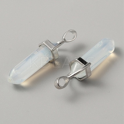 Opalite Double Terminal Pointed Pendants G-WH0016-37B-1
