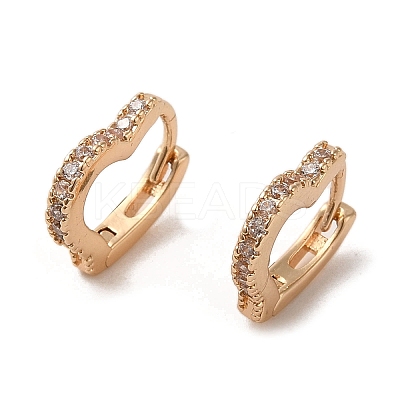 Brass Micro Pave Cubic Zirconia Hoop Earrings EJEW-C073-42KCG-1