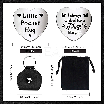 1 Set Friendship Theme Heart Double-Sided Engraved Stainless Steel Commemorative Decision Maker Coin AJEW-GL0001-60-1