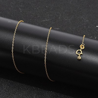 925 Sterling Silver Cable Chain Adjustable Slider Necklaces for Women NJEW-U030-01G-01-1