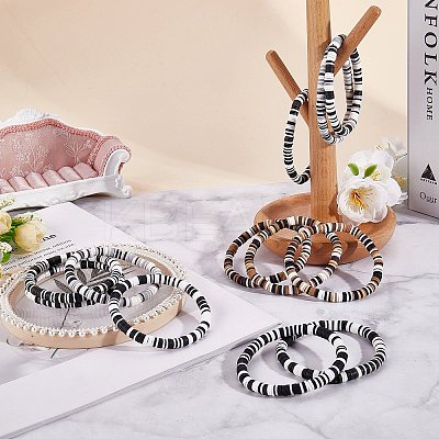 Handmade Polymer Clay Heishi Surfer Stretch Bracelets Set BJEW-SW00099-07-1