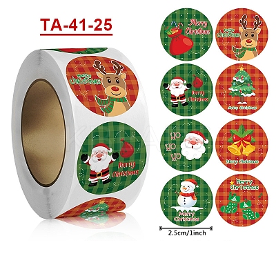 Christmas Theme Paper Self-Adhesive Stickers X-DIY-B077-01A-08-1