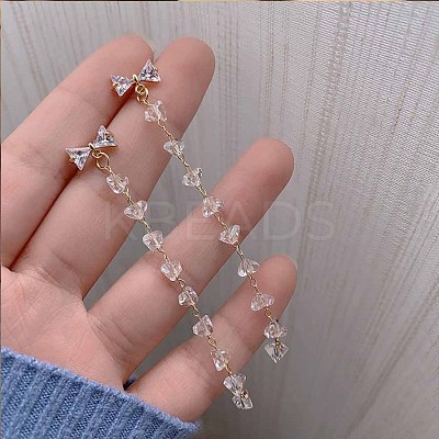 Plastic Imitation Pearl Bowknot Earrings RQ6220-8-1
