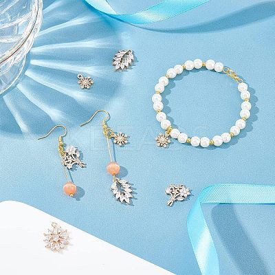 16pcs 4 Style Rack Plating Brass Micro Pave Clear Cubic Zirconia Charms ZIRC-NB0001-85-1