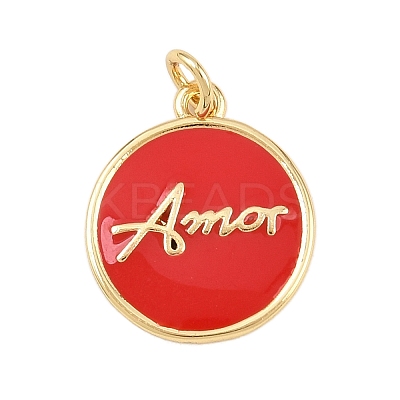 Brass Enamel Pendants KK-L251-02G-B02-1