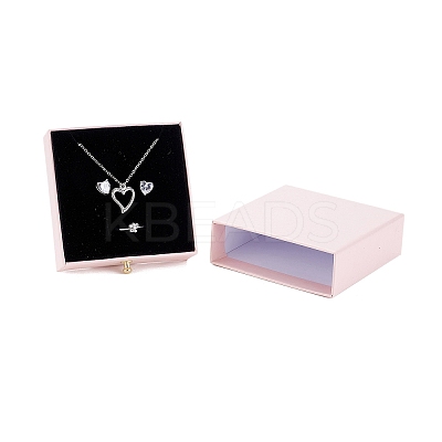 Square Paper Drawer Jewelry Set Box LS-CON-C011-03A-05-1