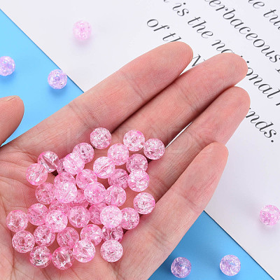 Transparent Crackle Acrylic Beads MACR-S373-66-N04-1