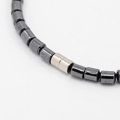 Fashionable Magnetic Synthetic Hematite Necklaces LS-NJEW-K006-21-1