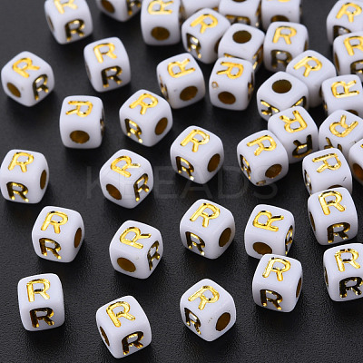Opaque White Acrylic Beads MACR-Q242-010R-1