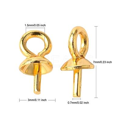 PVD Vacuum Plating 304 Stainless Steel Cup Pearl Peg Bails Pin Pendants LS-STAS-I120-56-G-1