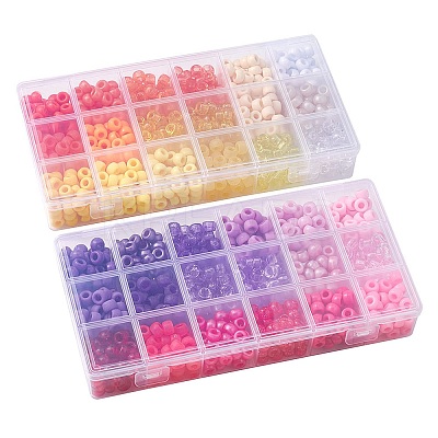 1620Pcs 36 Style Transparent & Opaque Plastic Beads KY-YW0001-42-1