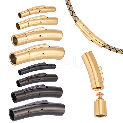 8Pcs 8 Styles 304 Stainless Steel Bayonet Clasps STAS-AR0002-69-1