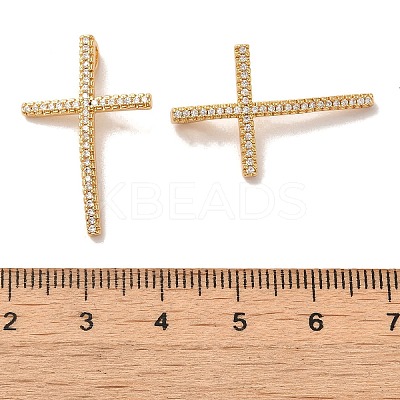 Brass Micro Pave Cubic Zirconia Pendants ZIRC-G146-19G-RS-1