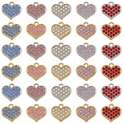 50Pcs 10 Colors Zinc Alloy Pendants FIND-SC0020-63-1