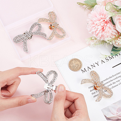 4Pcs 2 Colors Alloy Crystal Rhinestone Wedding Shoe Decorations FIND-CP0001-41A-1
