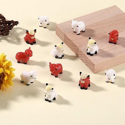20Pcs 4 Styles Resin Yak Figurines CRES-SZ0001-44-1