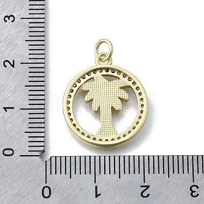 Brass Micro Pave Clear Cubic Zirconia Pendants KK-V010-11G-1