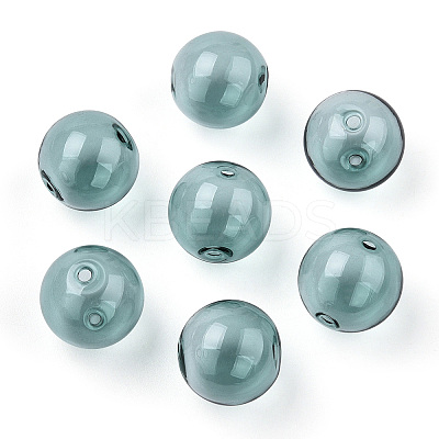 Transparent Blow High Borosilicate Glass Globe Beads GLAA-T003-09E-1