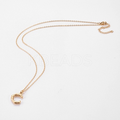 304 Stainless Steel Initial Pendant Necklaces NJEW-L155-14-1
