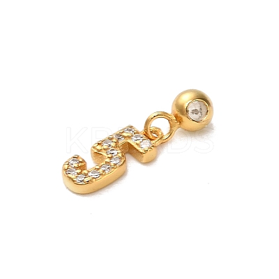 925 Sterling Silver Micro Pave Clear Cubic Zirconia European Dangle Charms STER-A045-01G-5-1