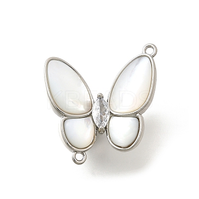 Brass Pave Clear Cubic Zirconia Fold Over Clasps KK-K398-12P-1