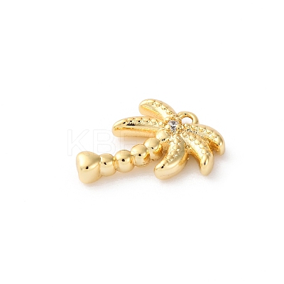 Brass Pave Clear Cubic Zirconia Pendants KK-V016-01G-1
