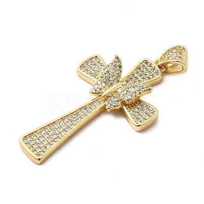 Brass Micro Pave Cubic Zirconia Pendants KK-A266-06B-G-1