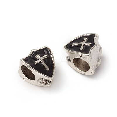 Antique Silver Plated Alloy European Beads MPDL-L030-L01-AS-1