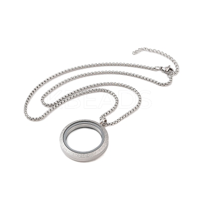 Non-Tarnish Vacuum Plating 304 Stainless Steel Ring Pendant Necklaces NJEW-N055-22B-P-1