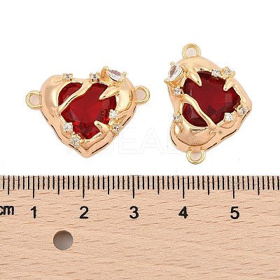 Brass Pave Clear Cubic Zirconia Connector Charms KK-L223-026G-1