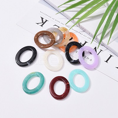 Oval Imitation Gemstone Acrylic Linking Rings OACR-R022-M-1