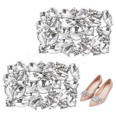1 Pair Alloy & Rhinestone Shoe Decorations FIND-AN0001-11B-1