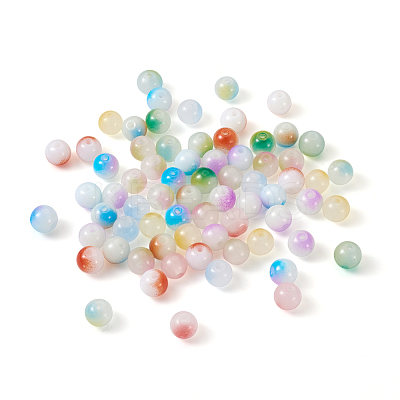 500Pcs 10 Colors Imitation Jade Glass Beads DGLA-KS0001-01-1