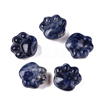 Natural Sodalite Cat Paw Print Figurines DJEW-N003-03C-1