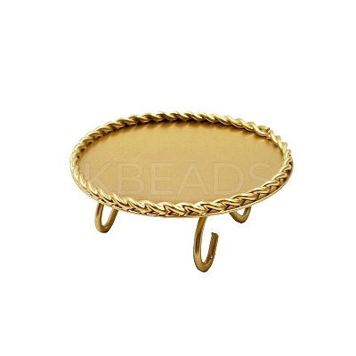 Flat Round Iron Plate Candle Holder CAND-PW0013-48-1