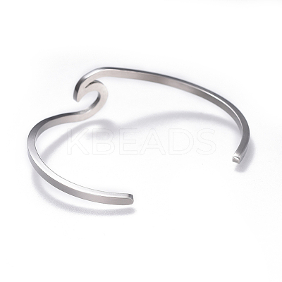 Tarnish Resistant 304 Stainless Steel Cuff Bangles BJEW-G611-01P-1