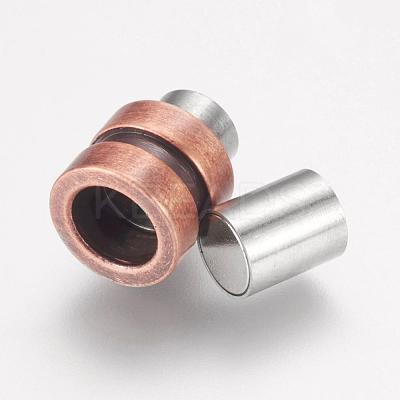 304 Stainless Steel Magnetic Clasps with Glue-in Ends STAS-F124-02ARG-1