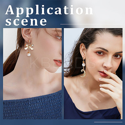 50Pcs Brass Half Round Stud Earring Findings KK-BBC0007-15-1