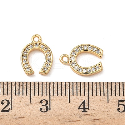 Brass Micro Pave Clear Cubic Zirconia Charms KK-B160-19G-1