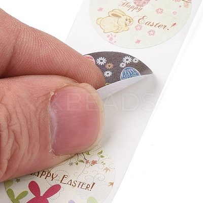 8 Patterns Easter Theme Self Adhesive Paper Sticker Rolls DIY-C060-03Q-1