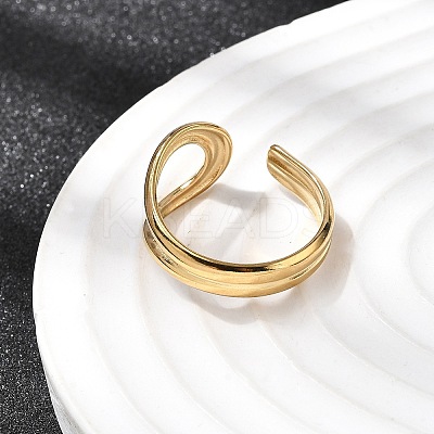 5Pcs 304 Stainless Steel Open Cuff Rings for Women RJEW-K313-04G-1