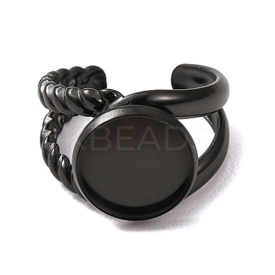 304 Stainless Steel Cuff Ring Components STAS-P454-01C-B-1
