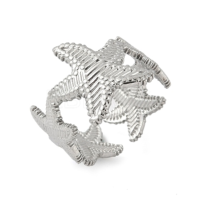 304 Stainless Steel Open Cuff Rings for Women LS-RJEW-U060-01A-P-1