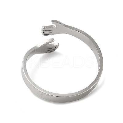 Non-Tarnish 304 Stainless Steel Cuff Rings RJEW-G299-04P-1
