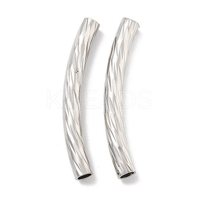 Brass Curved Tube Beads KK-B120-01F-P-1