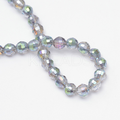 Electroplate Glass Bead Strands EGLA-R041-8mm-01-1