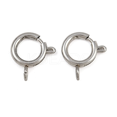 304 Stainless Steel Spring Ring Clasps STAS-B095-05E-P-1