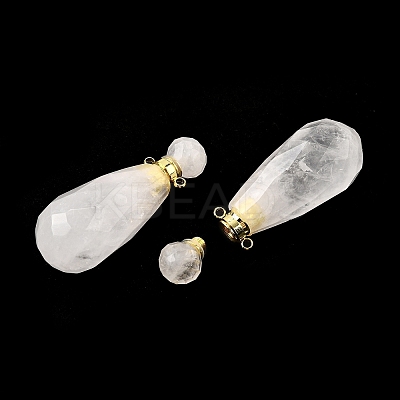 Natural Mixed Stone Perfume Bottle Pendants G-L623-06G-1