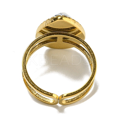 Ion Plating(IP) 304 Stainless Steel Open Cuff Rings RJEW-C079-15G-1